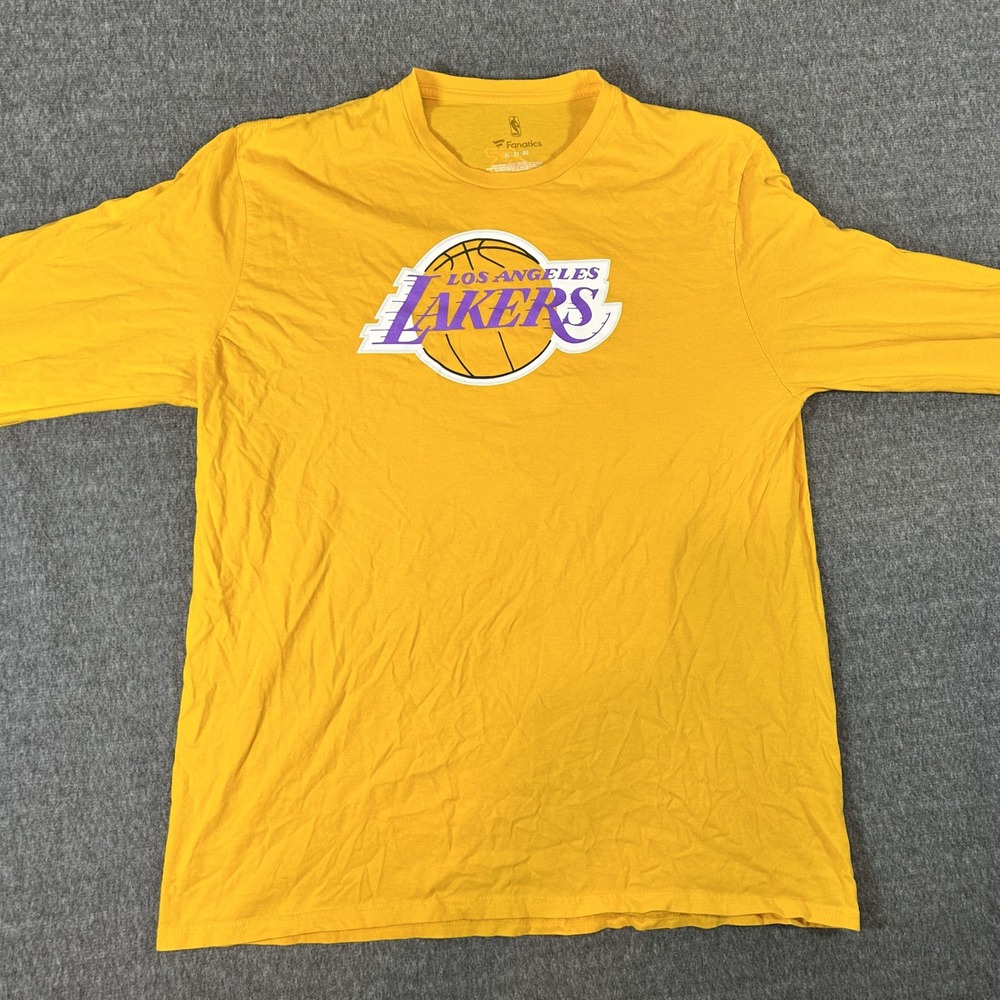 Fanatics Los Angeles Lakers LeBron James 23 Long Sleeve Shirt‎ XL Yellow